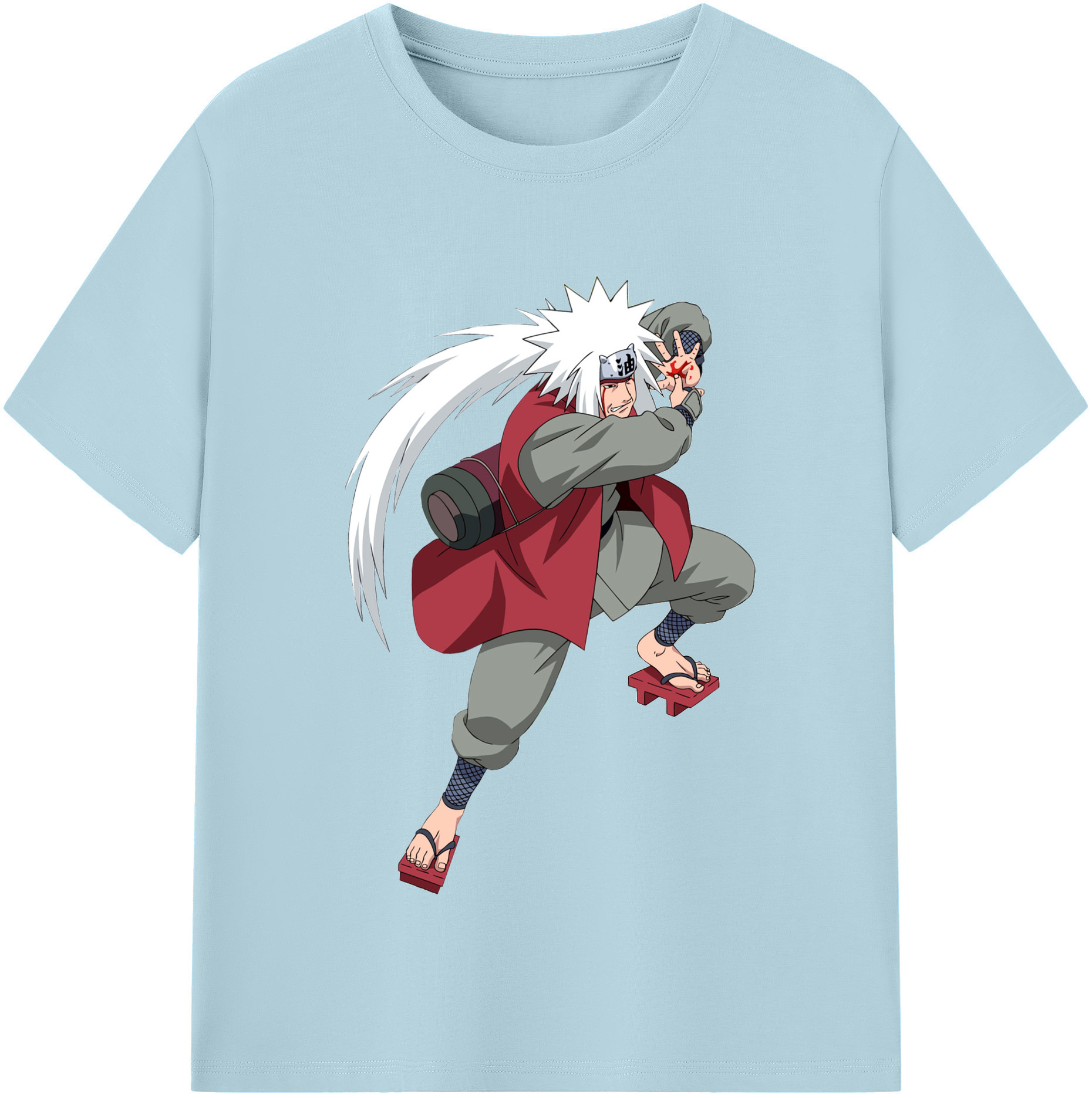 （画像用） NARUTO -ナルト- 自来也（じらいや） Jiraiya 綿100％半袖Tシャツ（フロントプリント）
